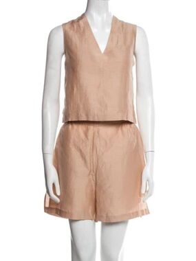 Lunya Resort Linen Lightweight tan sleep set size small